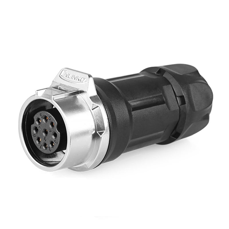 CNLINKO LP-16 9 PIN Industrial Waterproof Connector, IP68 Circular Connector, PBT Plastic Shell Quick Plug Aviation Connector M16 Male Plug and Female Plug (9 Pin） - Image 3